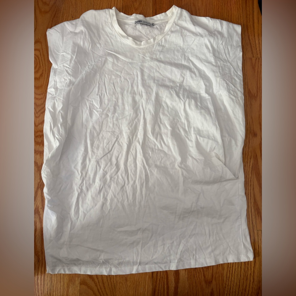 Zara White Women Muscle tees
